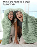 YnM Chunky Throw Blanket, Medium-Weight, Hand Knitted with Chenille Yarn, Skin Friendly, Ventilated and Breathable, Machine Washable, Home Décor Piece for Couch, Sofa and Bed (Sage Green, 40x50 Inch) by CozyNest Decor