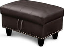 Ottoman Rectangular Storage Ottoman Bench, Faux Leather Footrest, Coffee Table, Stool Footstool with Hinged Lid for Living Room, Bedroom, Entryway, Brown, 28.5"x19"x17.5" by CozyNest Decor