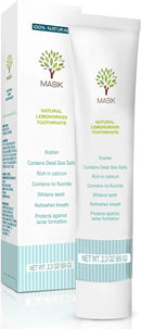 Masik Natural Lemon Grass Toothpaste – Whitening & Sensitive Teeth | Dead Sea Salt | Stain & Plaque Remover | Bleeding Gums & Canker Sore Care | Fluoride & SLS-Free | Non-Foaming | Made in Israel by CozyNest Decor