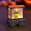 Halloween Snow Globe Train Skeleton Reaper Black Cat Pumpkin Ghost Classic Relief Texture Battery Powered LED Glitter Halloween Decorations Indoor by CozyNest Decor