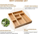 Bamboo Drawer Organizer 5 Pcs for Kitchen Multi-purpose Storage Dividers for Kitchen, Office, Jewelry, Cosmetics, Wooden Drawer Dividers for Drawer Organizer Desk Organizer Gift for Women Gifts Idea by CozyNest Decor