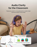 Belkin SoundForm Mini - Wireless Bluetooth Kids Headphones, 30H Battery, 85dB Safe Volume Limit, Built-in Microphone - Toddler On-Ear Earphones for iPhone, iPad - Ideal for School - Purple w/Case by TinyTreasures Baby Boutique