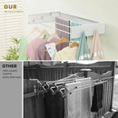 Wall Mounted Drying Rack for Laundry 19.8'', Folding Drying Rack Clothing Wall Mount with 3 Rods and 4 Hooks, Space Saving for Indoor Outdoor Bathroom Balcony (White, 19.8'') by CozyNest Decor