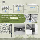 CAPHAUS Patented One-Push Pop Up Outdoor Canopy Tent, Heavy-Duty Commercial Grade w/Central Lock, Portable and Instant Folding Shelter with Wheeled Carry Bag and Weight Bag, 10ft x 10ft, Dark Grey by GreenHaven Gardens