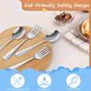 14-Piece Toddler Flatware, Kids Utensils Stainless Steel Cutlery Set, Children Safe Spoons and Forks with Ergonomic Handle, Easy to use and Dishwasher Safe (Crocodile and Bear) by TinyTreasures Baby Boutique