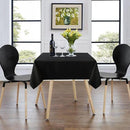 sancua Small Square Tablecloth 36 x 36 Inch Black, Stain and Wrinkle Resistant Washable Polyester Table Cloth for Dining Buffet Party Decorative Fabric Table Cover for Nightstand End Bedside Tables by CozyNest Decor