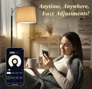 Floor Lamp, LED Floor Lamp with APP & Remote & Touch Control, Stepless Color Temperatures and Brightness, Tall Standing Lamp with Pleated Lampshade for Living Room, Bedroom, Office(Black Nickel) by CozyNest Decor