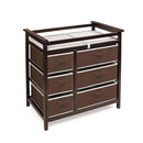 Badger Basket Modern Baby Changing Table with 6 Storage Drawers and Pad, Diaper Change Station - Espresso by TinyTreasures Baby Boutique