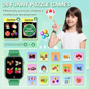 Vakzovy Kids Smart Watch for Boys with 26 Games, HD Touchscreen Camera Music Player Flashlight Pedometer Audiobook, Birthday Gifts Toy for Girls Age 6-12 Kids Smartwatch with Screen Protector Green by TinyTreasures Baby Boutique