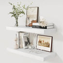 Fun Memories White Floating Shelves 30x 12 Inch, Deep Floating Shelf Wall Mounted, 12" Deep Wall Shelves for Books, Bathroom, Bedroom, Kitchen, Thicked Shelves for Home Storage & Display, Set of 2 by CozyNest Decor