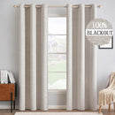 MIULEE 100% Blackout Linen Textured Curtains for Bedroom Solid Thermal Insulated Ivory Grommet Room Darkening Curtains & Drapes Luxury Decor for Living Room Nursery 42 x 84 Inch (2 Panels) by TinyTreasures Baby Boutique