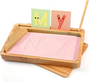 Montessori Sand Tray with Lid - Wooden Sand Tray for Kids - Pink by TinyTreasures Baby Boutique