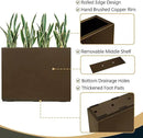 Metallic Heavy Planter for Outdoor Plants, 38Lx10Wx30H Inches Tall and Long Metal Divider Planter Box for Outside & Indoor, No Assembly Required (Espresso) by GreenHaven Gardens