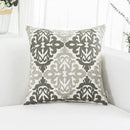HWY 50 Grey Gray Decorative Throw Pillow Covers 18x18 Inch (1 Piece), Embroidered Cotton Farmhouse Cushion Cover Pillow Case for Sofa Couch Living Room Bed Bedroon, Floral Geometric by CozyNest Decor