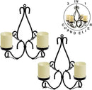 3 in 1 Lighting Chandelier with 4pcs Battery Operated Led Candle with Remote, Table Centerpiece for Indoor or Outdoor Gazebo, Patio Decoration, Black by GreenHaven Gardens