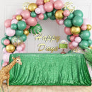 SquarePie Sequin Tablecloth 90 x 132 Inch Green Sparkly Table Cloth for Wedding Party Decoration by CozyNest Decor