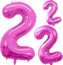 GOER Pink Foil Balloons Number 2,Huge Number Balloons for 2nd 22nd Birthday Party Supplies Anniversary Decorations(3 pcs,42 inch,32 inch,16inch) by TinyTreasures Baby Boutique