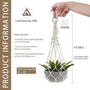 Artilady Macrame Plant Hanger Large Hanging Planter for Indoor Plants Holder White Cotton Rope Hanging Plant Basket Handmade Outdoor Window Boho Plant Wall Decor by GreenHaven Gardens