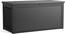 Vixzen 260 Gallon Resin Deck Box, Lockable Outdoor Storage Box for Patio Cushions Storage Furniture,Garden Tools, Pool Supplies, Weatherproof and UV Resistant- Black by CozyNest Decor