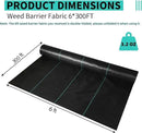 6ftx300ft Heavy Duty Weed Barrier Landscape Fabric – Durable Woven Driveway Garden Cloth for Weed Control, Ground Cover, Landscaping – Long-Lasting Geotextile Fabric – 3.2oz by GreenHaven Gardens