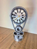Chevrolet Small Block V8 Rotating Gear Clock – Stainless Steel Timing Chain Desk Clock by Clock9Nine, Chevy Truck Garage Decor, Muscle Car Gift, Hot Rod Man Cave Collectible, Car Show Trophy by CozyNest Decor