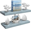 Sorbus Floating Shelves - 2 Pack 24 X 9 Inch Rustic Blue Wall Shelves for Bedroom, Kitchen, Living Room, Bathroom Shelves, Home Decor - Extra Long Floating Shelf for Trophy, Books Frames, Toilet Paper by CozyNest Decor