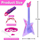 Guitar and Microphone Play Set with Glasses,Music Toys with Music&Light,Kids Karaoke Machine,Music Instruments for Toddlers,Girls,Perschool Educational Toys Gift for Children by TinyTreasures Baby Boutique