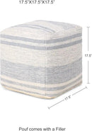 REDEARTH · Tufted Pouf Ottoman with Filler Textured Storage Cube Bean Bag Pouffe Footrest for Living Room, Bedroom, Nursery, Kidsroom; 100% Cotton (17.5"X17.5"X17.5", Melange Delight Gray) by CozyNest Decor