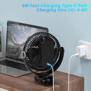 12000mAh Clip on Fan 30H Longest Runtime, 8in Portable Fan Rechargeable, Ultra Quiet with Heavy-Duty Clamp, USB Desk Fans for Golf Cart,Office Desk, Treadmill, Camping, Bedroom by TinyTreasures Baby Boutique