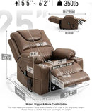 Large Power Lift Chairs Recliners for Elderly with Heated and Massage, Upgraded Dual Motor Lay Flat Recliners, 25in Extra Wide Seat, Cup Holder, Side Pocket…, Brown/Breathing Leather by CozyNest Decor