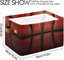 Basketball Print Rectangular Storage Basket Organizer Bin Shelf Baskets For Clothes Gifts For Home Office Dorm by GreenHaven Gardens
