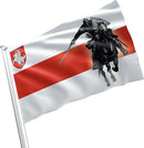 Belarus Knight Flag 3x5 Feet – Resistance Symbol with Knight On Horseback, Brass Grommets for Protests and Solidarity, Lightweight and Easy to Hang on Flagpoles, Built to Withstand Outdoor Conditions by GreenHaven Gardens