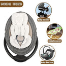 GFU Infant Car Seat Insert Head and Body Support, Reversible Newborn Insert for Carseat with Strap Pads, Soft Stroller Cushion Pillow Insert for Boys and Girls, Fits for Stroller, Swing, White by TinyTreasures Baby Boutique