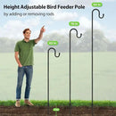 Shepherds Hooks, 62" Bird Feeder Pole for Outdoor, 4/5” Thick Hummingbird Feeders Stand Heavy Duty, Hanging Plant Hanger Stake with 5-Prong Base, Metal Shepard Stick by GreenHaven Gardens