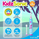Brush‑Baby - KidzSonic Flamingo Kids Electric Toothbrush for Ages 3+ with Disco LED Lights, Gentle Sonic Vibrations, 2-Minute Smart Timer & 30‑Second Pulse Reminders – AAA Battery Included by TinyTreasures Baby Boutique