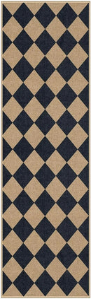 Lahome Checkered Easy Jute Runner Rug, 2x8 Hallway Kitchen Runner Rug Non Slip Washable Outdoor Carpet for Entryway Indoor, Checkerboard Black Indoor Outdoor Carpet for Hallway 8ft Entry by CozyNest Decor