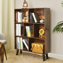 LEYAOYAO Cube Bookshelf 3 Tier Mid-Century Rustic Brown Modern Bookcase with Legs,Retro Wood Bookshelves Storage Organizer Shelf,Freestanding Open Book Shelves for Bedroom,Living Room,Office by CozyNest Decor