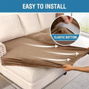 H.VERSAILTEX Velvet Stretch Sectional Couch Covers 3 Pieces Sofa Seat Cushion Covers L Shape Separate Cushion Couch Cover for Both Left/Right Sectional Couch (Large Sofa 2 Seater + 1 Chaise, Camel) by CozyNest Decor