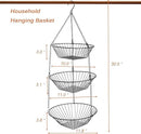 3-Tier Wire Fruit Hanging Basket 2 Packs,non-Punching Wall Hanging Storage,Kitchen Bathroom Organization Basket,Suitable for Bathroom,Kitchen,Closet,Garden,Black by CozyNest Decor