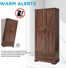 72‘’ Farmhouse Kitchen Pantry Cabinet with Drawer, Tall Storage Cabinet with 2 Barn Doors and Shelves, Versatile Large Rustic for Dining Room, Bathroom, Living Room, Laudry, Brown by CozyNest Decor