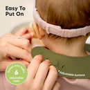 KeaBabies 2-Pack Silicone Baby Bibs for Eating - Sturdy Food-Grade Silicone Bibs for Babies Girl, Boy, Large Food Catcher, Clean & Put On Easily, Waterproof Toddler Feeding Essentials (Olives) by TinyTreasures Baby Boutique