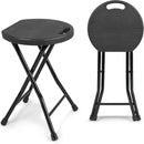 Folding Stool - 550lbs Capacity, Foldable Handle, Portable Heavy Duty, Outdoor/Indoor, 18 Inch Collapsible for Camping & Home (Set of 1, Black) by GreenHaven Gardens