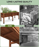 72x26x31 Inch Raised Garden Bed with Legs, 13.7In Depth Wooden Planter Box for Outdoor Growing Vegetables and Herbs, Elevated Garden Bed with Hooks for Backyard, Patio, Balcony by CozyNest Decor