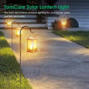 TomCare Solar Lights Metal Flickering Flame Solar Lantern Outdoor Hanging Lanterns Lighting Heavy Duty Solar Powered Waterproof LED Flame Lights for Patio Garden Christmas Decorations, 2 Pack (Bronze) by CozyNest Decor