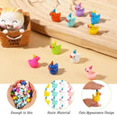 100 Pack Mini Resin Ducks, Multicolor Mini Ducks Wearing Party Hat, Tiny Duck Miniature Duck Figures Tiny Home Ornament for Micro Landscape Dollhouse Garden Aquarium Potted School Office by GreenHaven Gardens
