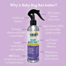 YAYA ORGANICS Baby Bug Ban – Natural, Proven Effective Mosquito Repellent for Babies, Kids and Sensitive Skin (8 Ounce Spray) by TinyTreasures Baby Boutique