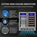 Wine and Beverage Refrigerator 30 Inch, Beverage Fridge Dual Zone with Upgraded Cooling, Wine Beverage Cooler Built-in or Freestanding, 30 Bottles and 110 Cans Large Capacity by CozyNest Decor
