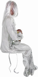 Haunted Hill Farm Life-Size Animatronic Gravely Granny by Tekky Halloween Decoration with Motion-Activated Sounds by CozyNest Decor
