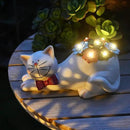 Cat Garden Figurines Outdoor Decor Solar Statue with Succulent and LED Lights for Patio Lawn Yard Art Decoration Housewarming Garden Gift by CozyNest Decor