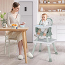 HONEY JOY 8 in 1 Baby High Chair, Convertible Highchair for Babies and Toddlers/Table and Chair Set/Building Block Table/Booster Seat/Stool/Toddler Chair with Safety Harness (Green) by TinyTreasures Baby Boutique